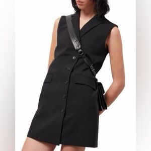 The Kooples Slit Zoom Blazer Dress In Black size 3